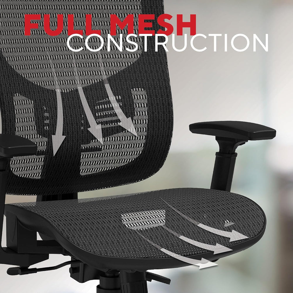 Staples Kroy Ergonomic Mesh Task Chair, Lumbar Support, Adjustable, Black