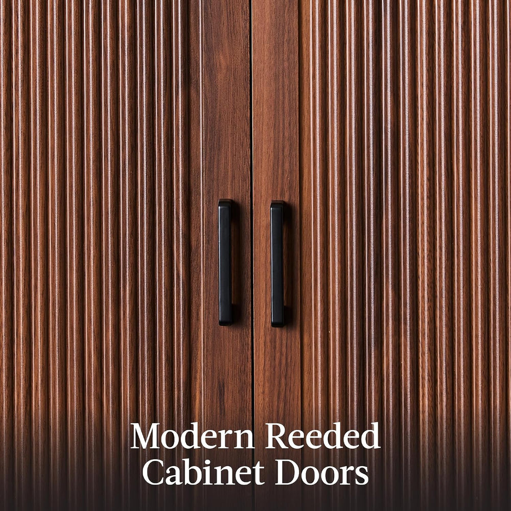 Best Choice Products 72" Tall Arched Pantry Cabinet w/Reeded Doors, 5-Ti...