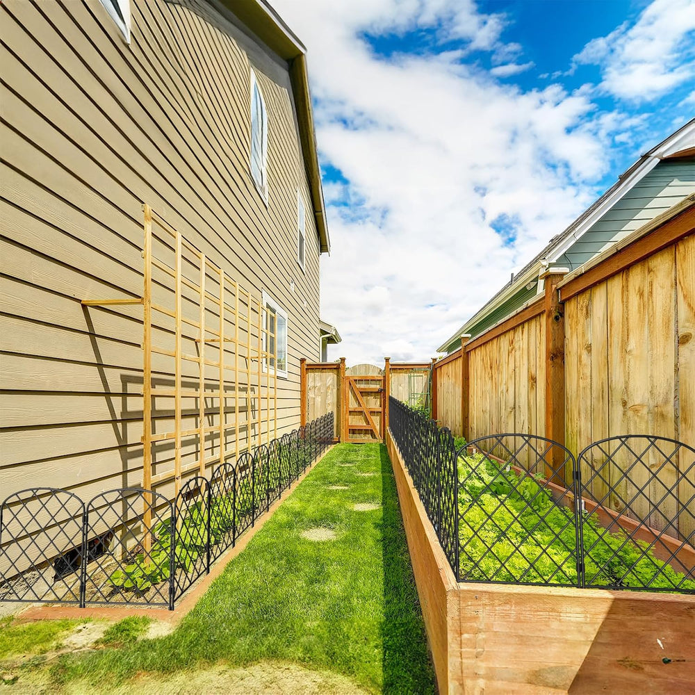 PINPON 19Pack 20ft Garden Fence 24in High Rustproof Metal Barrier Yard