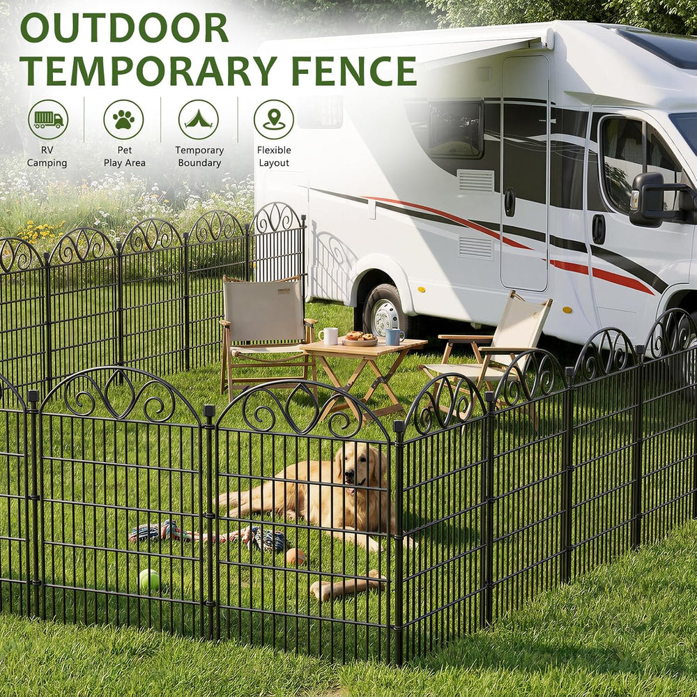 No Dig Garden Fence, Outdoor Dog Fence for Yard, 48 in, 5 Panels