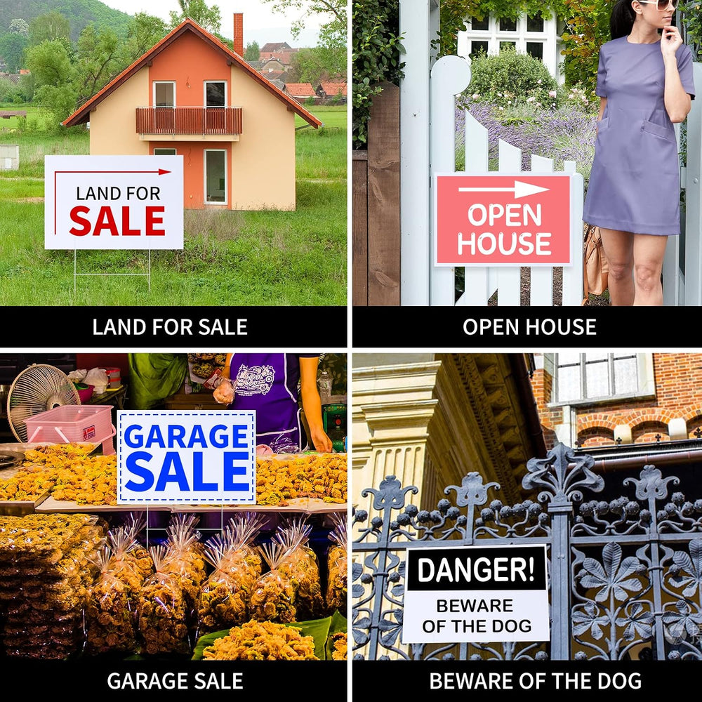 10 PACK 18 x 12 Inches Blank Yard Signs - Waterproof Corrugated Plastic Signs...