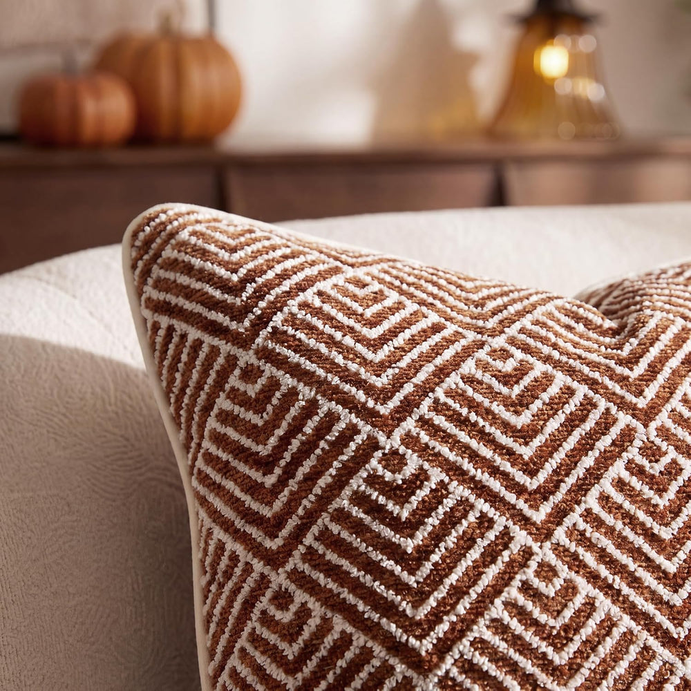 Brown Decorative Throw Pillow Covers 18"x18"