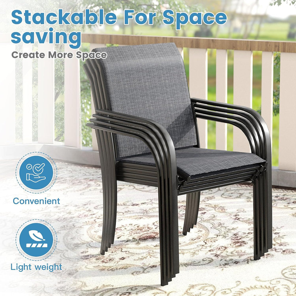 DIFY 3-Piece Outdoor Patio Bistro Dining Set, Grey Wood-Like Small Square Din...