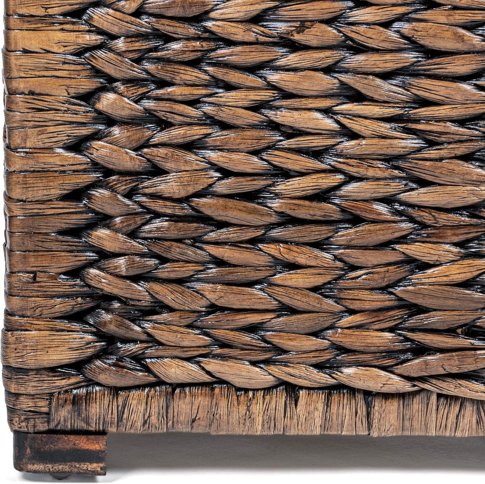 happimess Anada 30" Storage Trunk Wicker Weave Water Hyacinth, Brown Wash