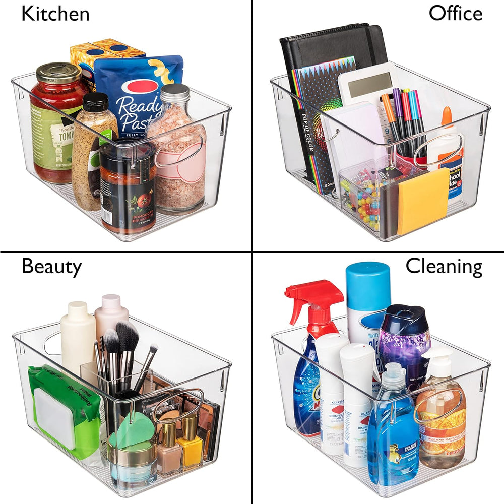 CLEARSPACE Plastic Storage Bins With lids – Perfect Kitchen Fridge Organizer,...