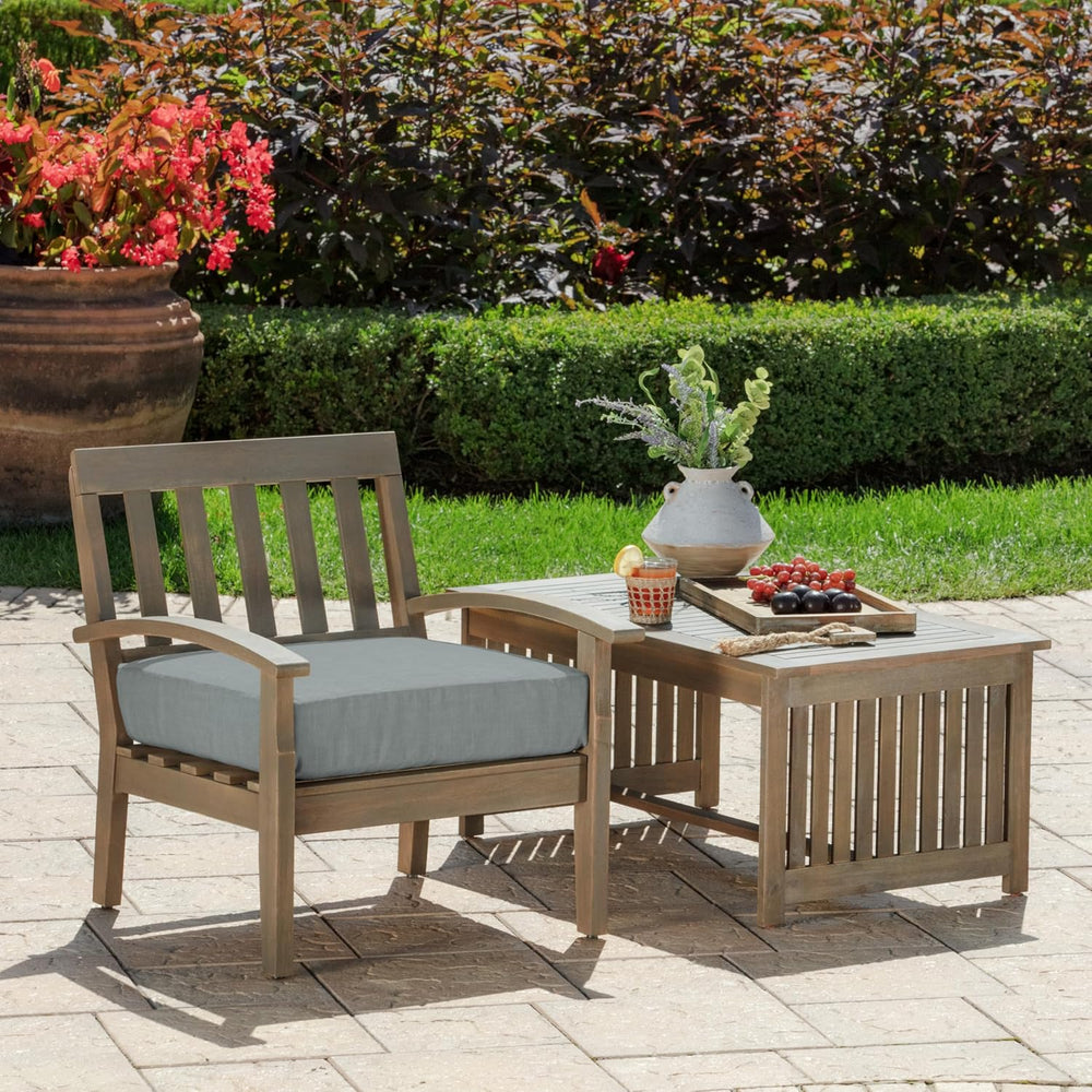 Arden Selections Outdoor Deep Seat Cushion 24 x 24, Stone Grey Leala