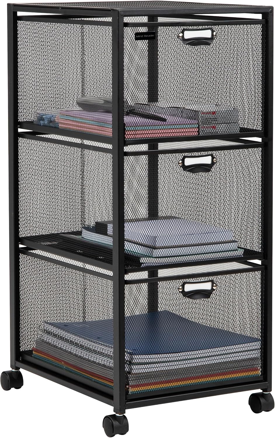 Mind Reader Office Storage Organizer with Mesh Drawers Label Holders and Opti...
