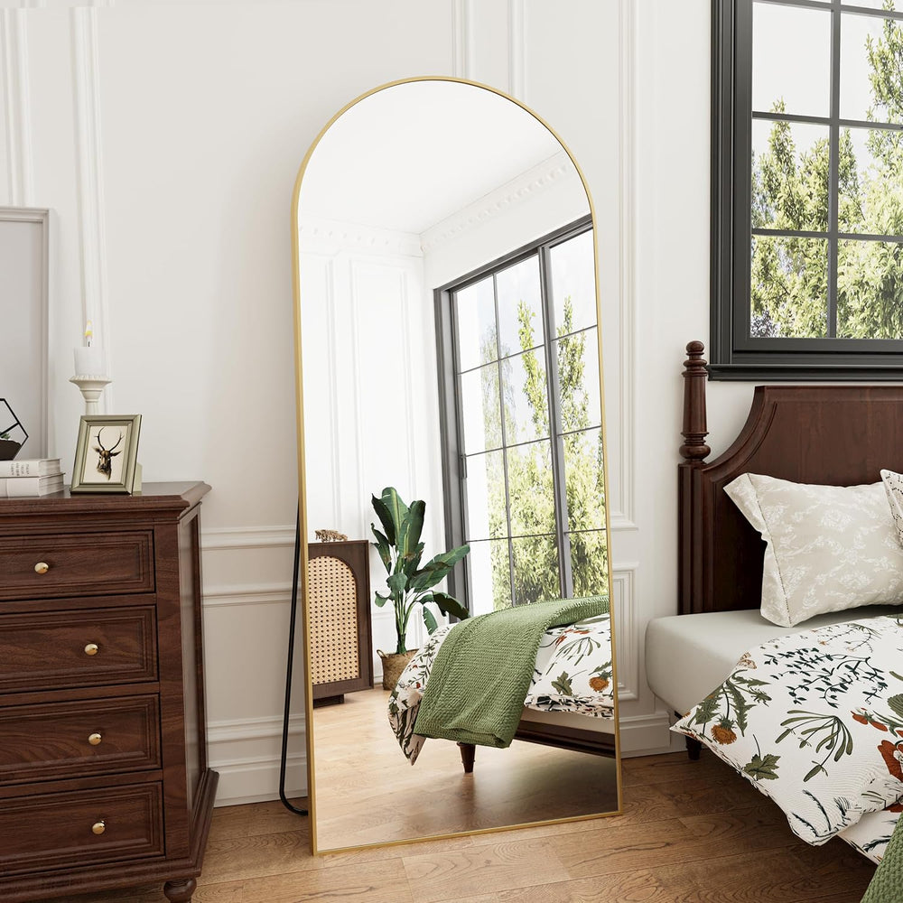 Rowjut Arched Full Length Mirror, 71"x26" Freestanding Floor Mirror...