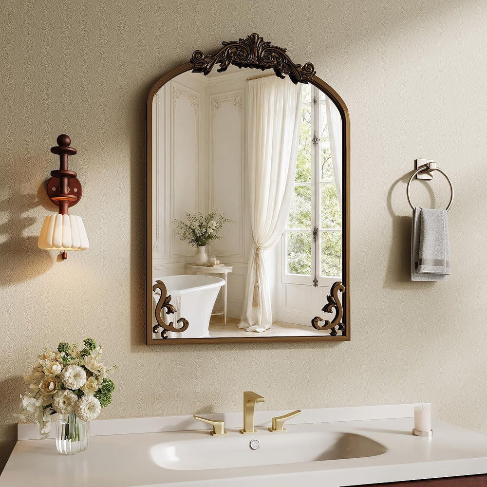 Koonmi Vintage Wall Mirror, 30“x22” Arched Antique Mirror