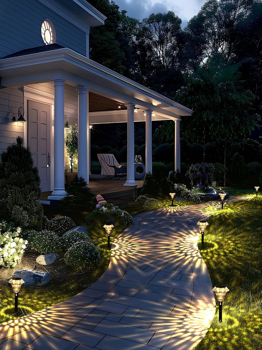 SOLPEX Solar Pathway Lights, Waterproof Fall Garden Decor 8 Pack Warm White