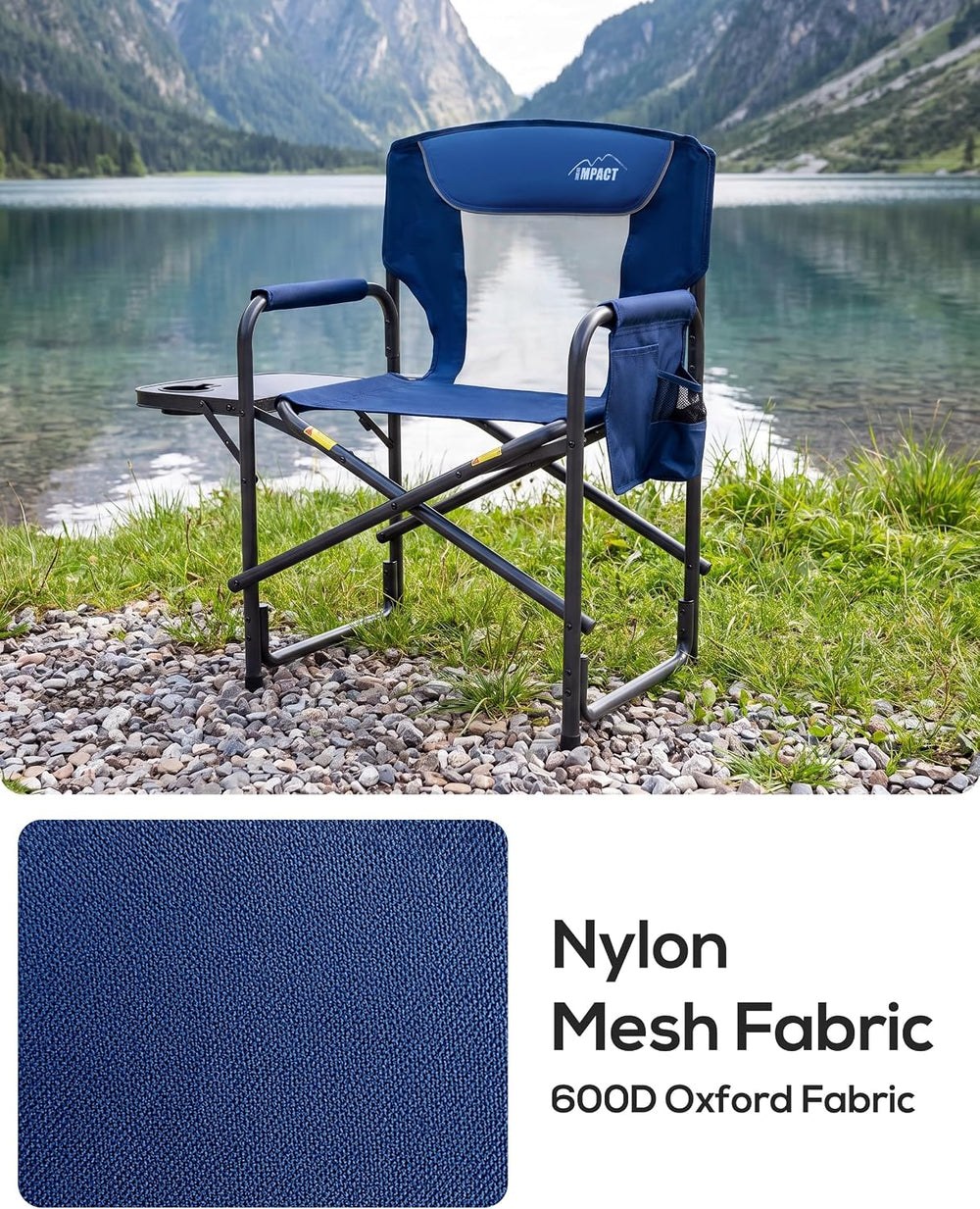Heavy Duty Oversized Camping Folding Chair, Support 400lbs