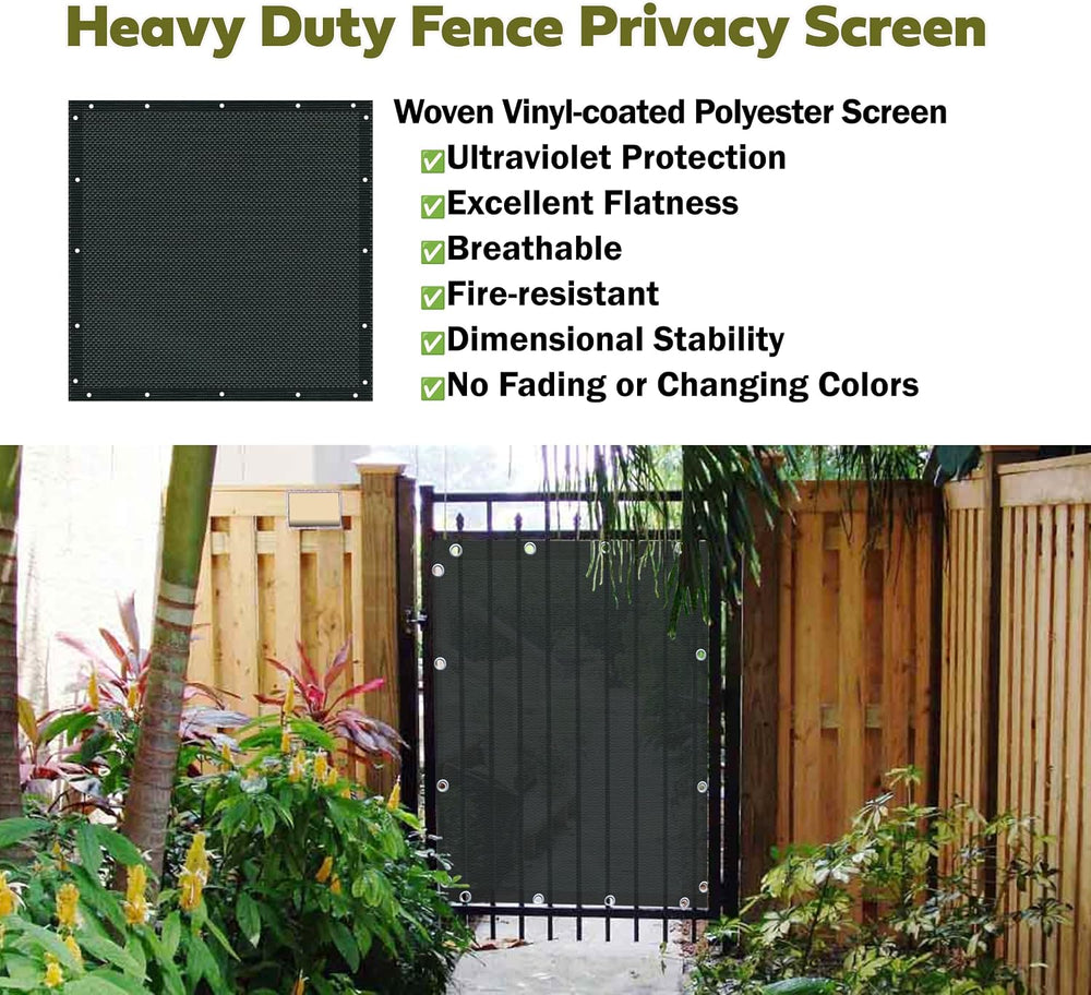 38in x 42in Gate Privacy Screen Shade Panel with Heavy Duty PVC Coated Polyes...