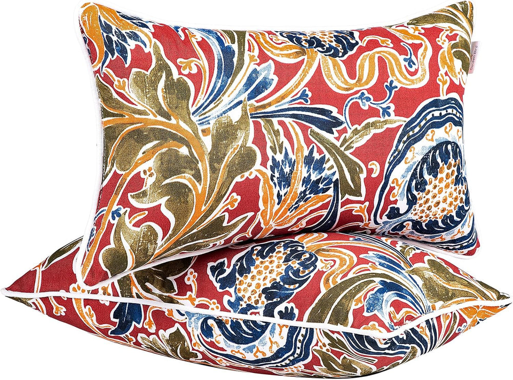 JMGBird Colorful Pillows Red Outdoor Pillows with Inserts Included