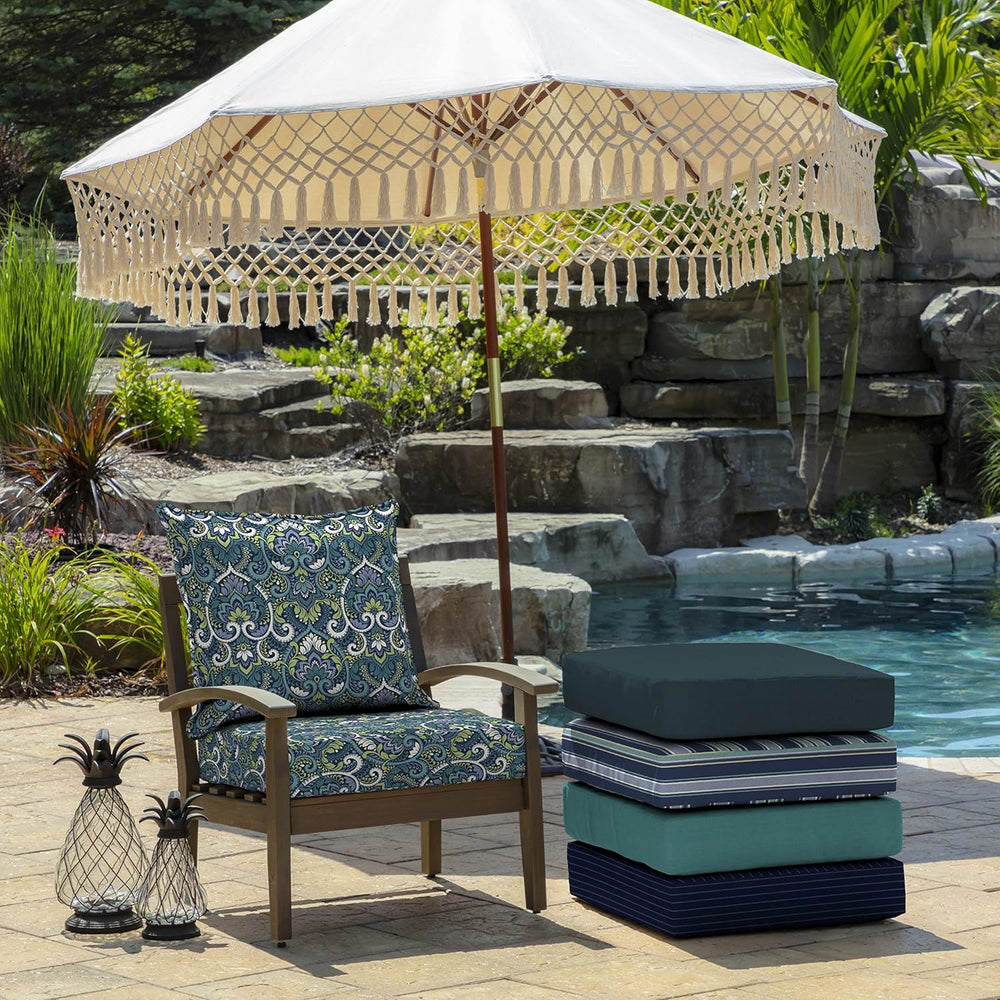 Arden Selections Outdoor Deep Seat Cushion Set, 22 x 24, Water Repellent, Fad...