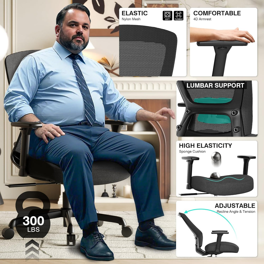 ELABEST Ergonomic Mesh Office Chair,Comfy Computer Desk Chair- BIFMA 5.1 Cert...