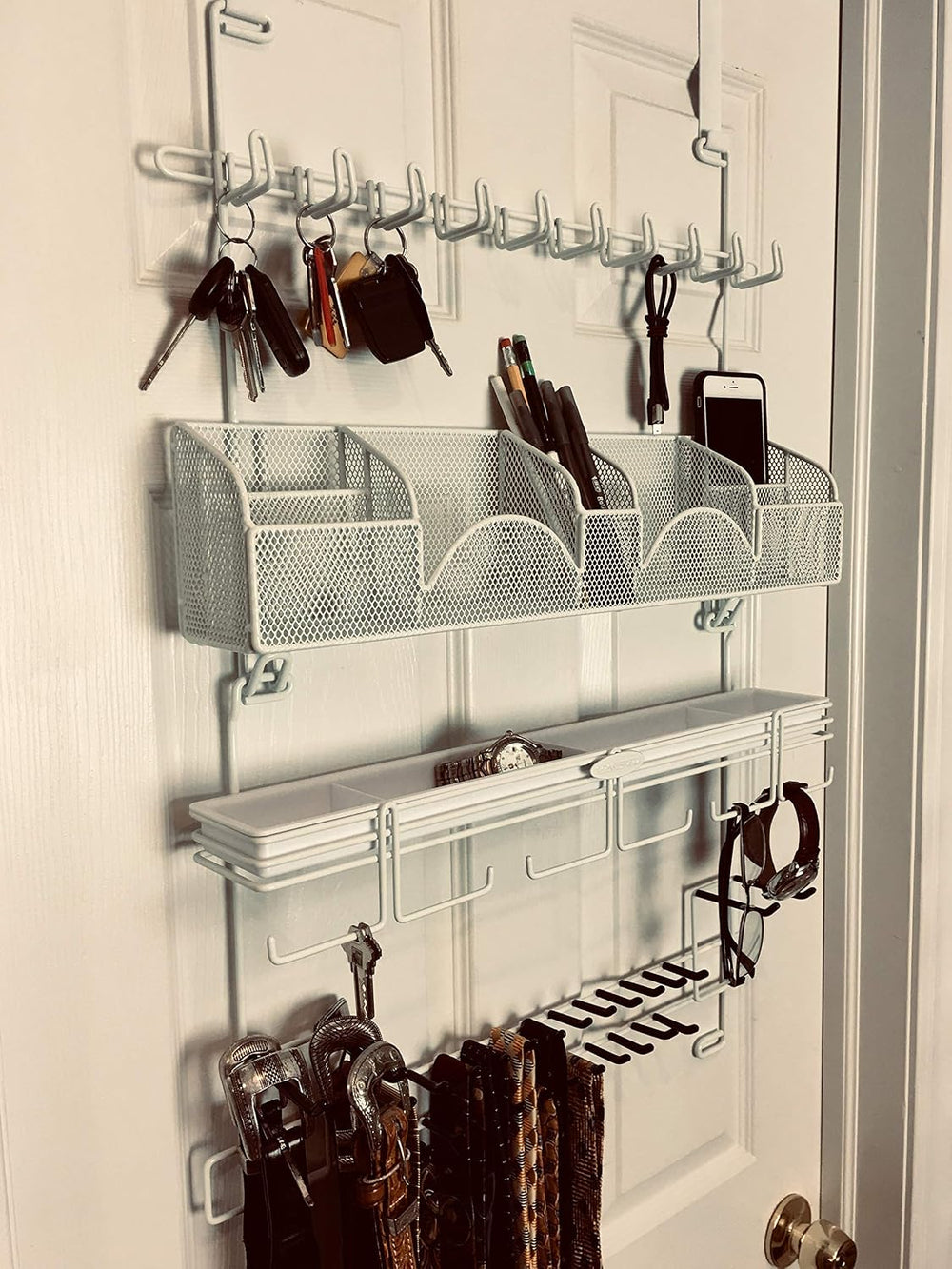 Men’s Over the Door/Wall Hanging Closet Tie and Belt Organizer Rack # 9300 in...