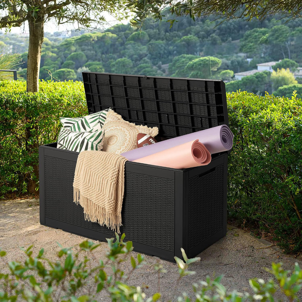 Devoko 100 Gallon Resin Waterproof Outdoor Storage Box with Cushion