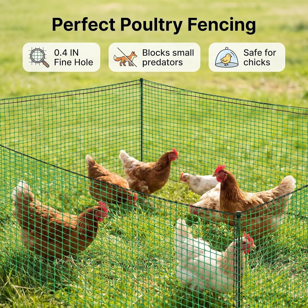 Plastic Garden Fence 4x100 FT, 0.4" Mesh Deer Fence Roll
