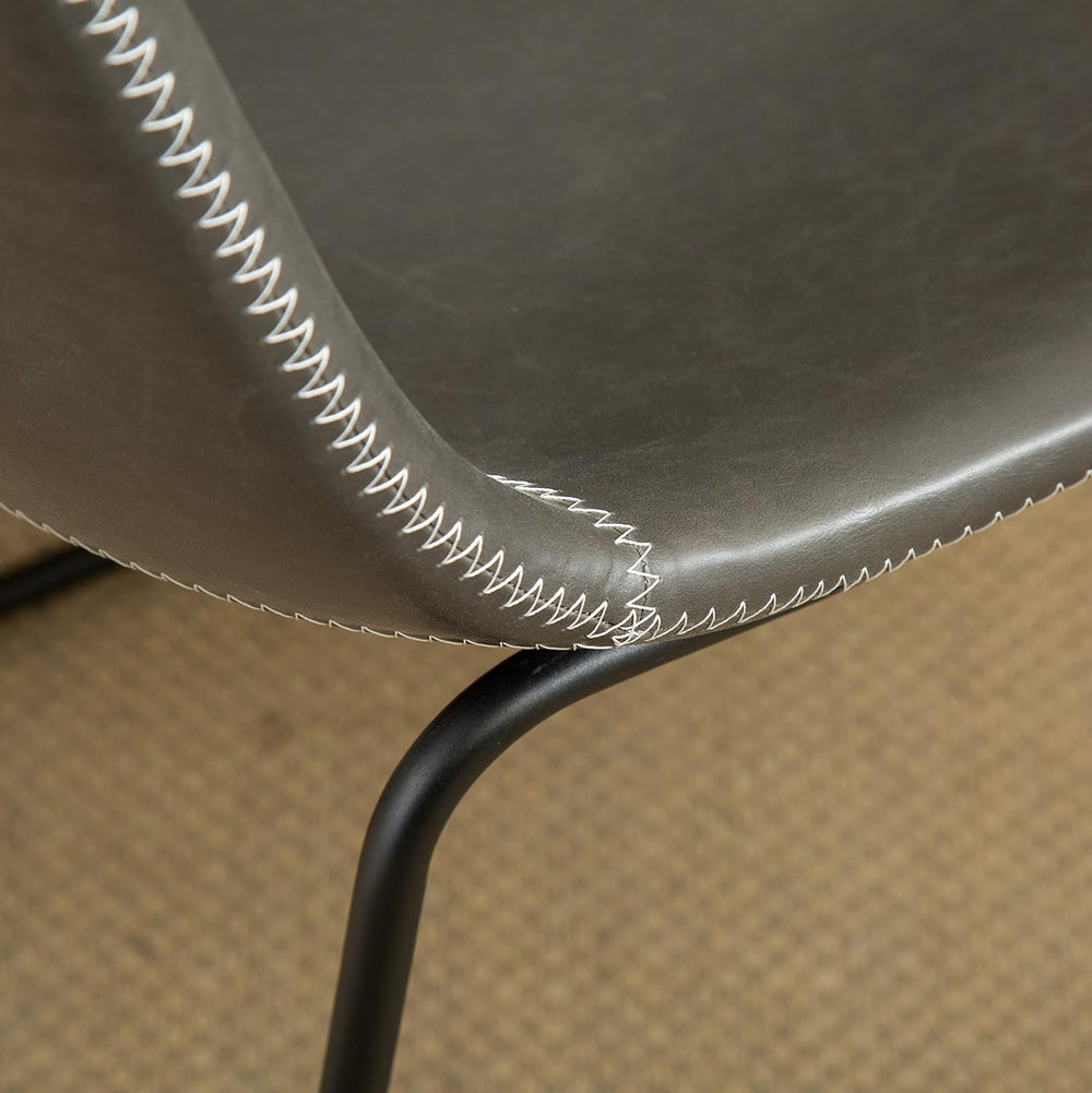 Roundhill Furniture Lotusville Vintage PU Leather Dining Chairs, Antique Gray...