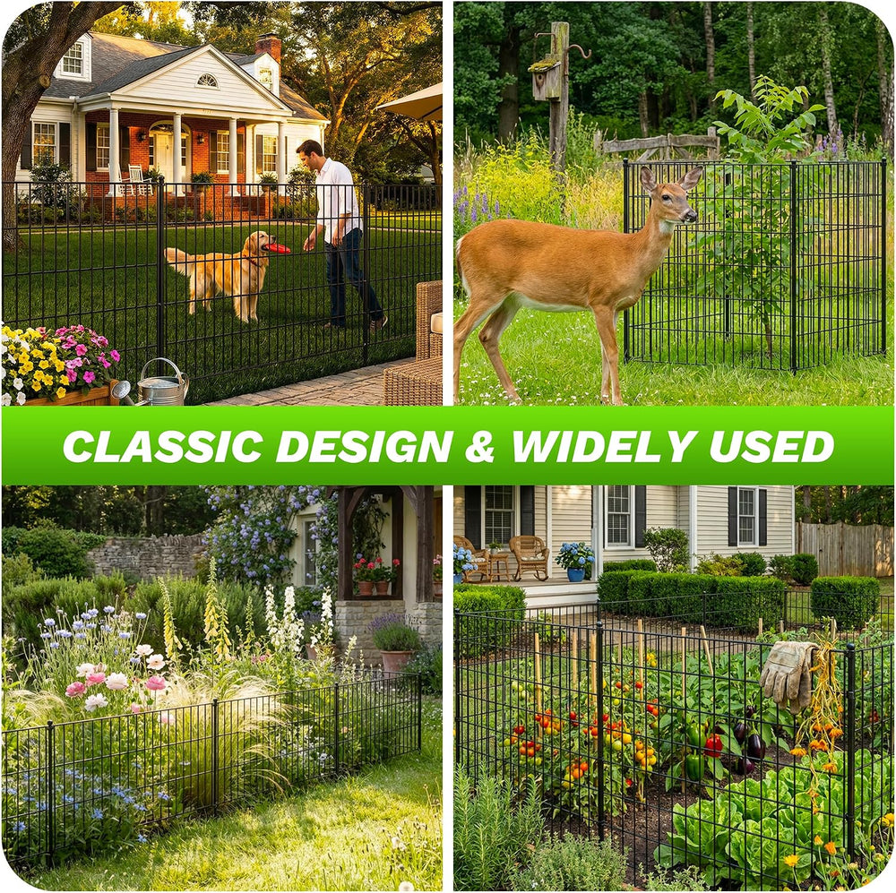Toolterritary 10 Panels No Dig Decorative Garden Fence, 40in(H) x 26.0ft(L), ...