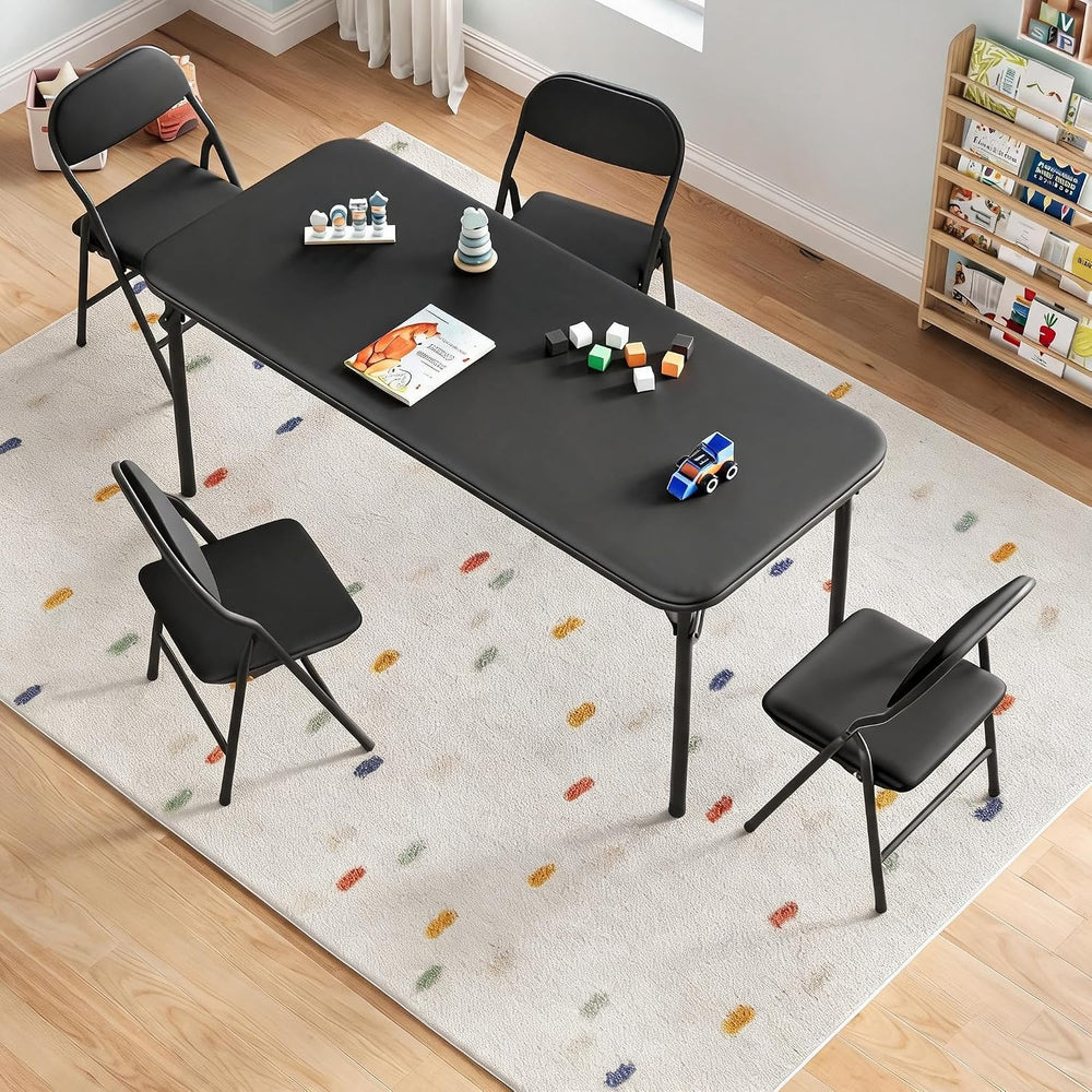Garvee 5-Piece Folding Table and Chairs for Boys and Girls