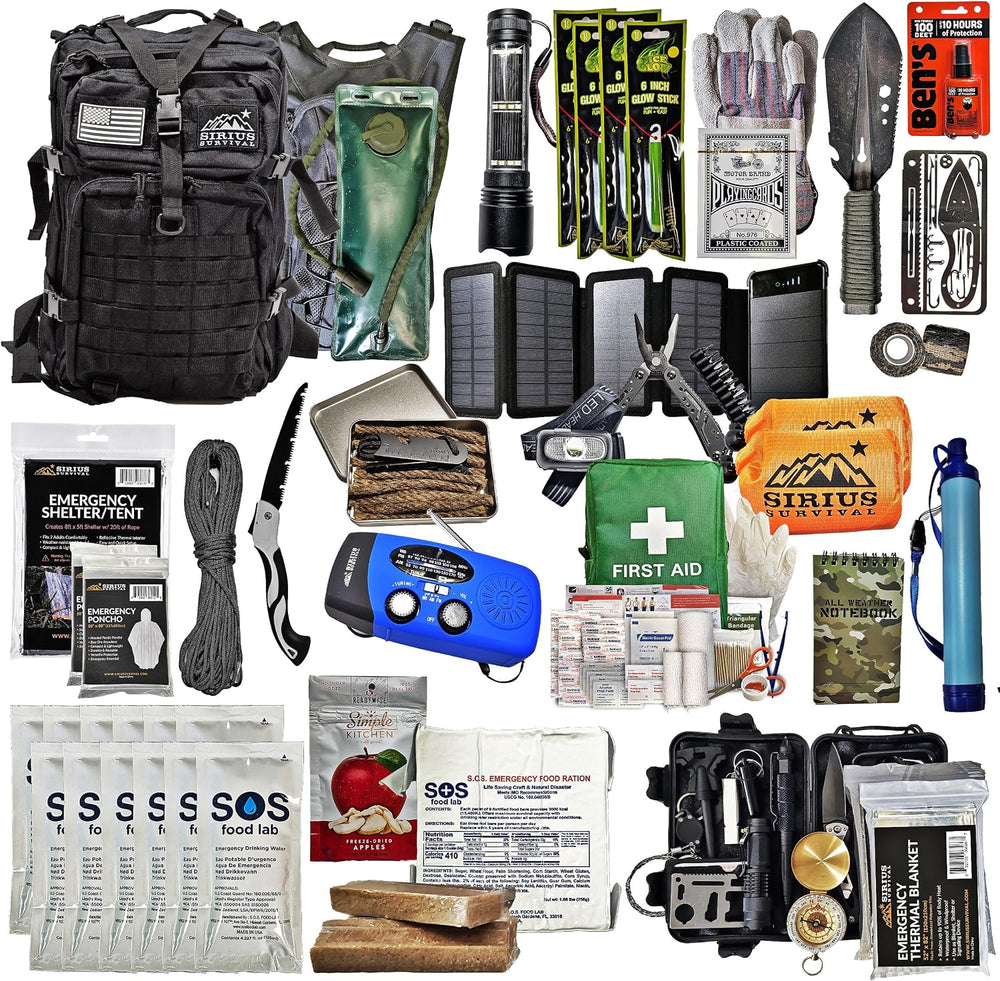 Bug Out Bag - Premium Bugout Backpack Pre-Packed Survival Kit - Ultimate 72 H...
