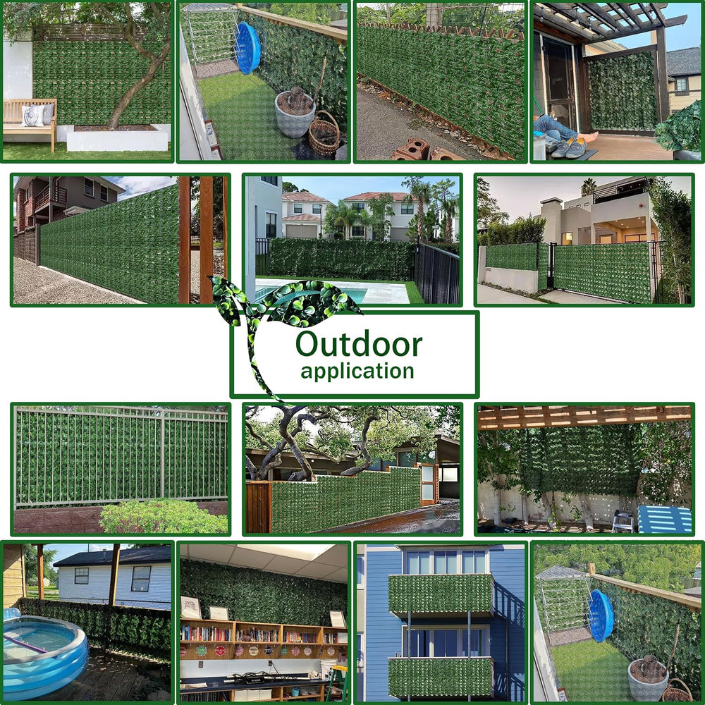 ODTORY Artificial Ivy Privacy Screen Fence Panel, Green 48 X 120 in