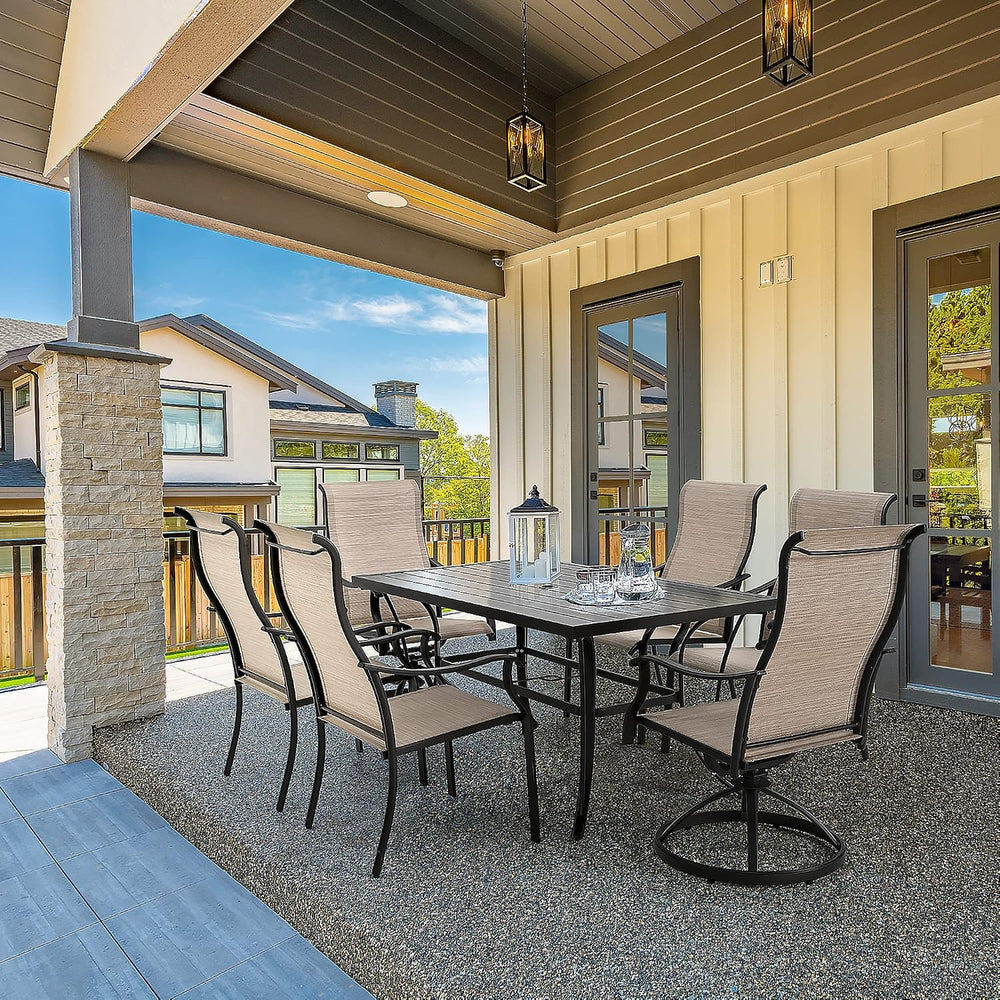 HAPPATIO 7 Piece Patio Dining Set,Outdoor Dining Set,Patio Furniture Sets,2 S...