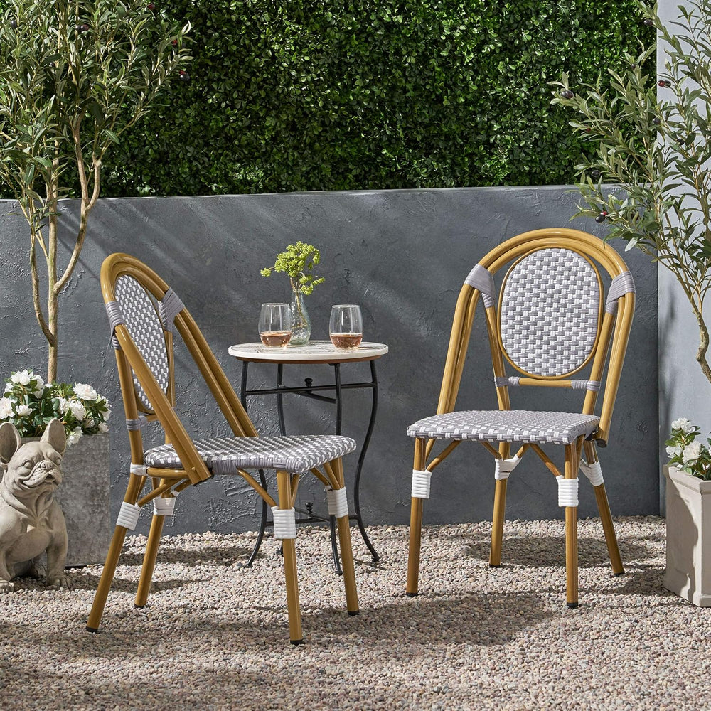 Christopher Knight Home Gwendolyn Outdoor French Bistro Chairs (Set of 2), Gr...