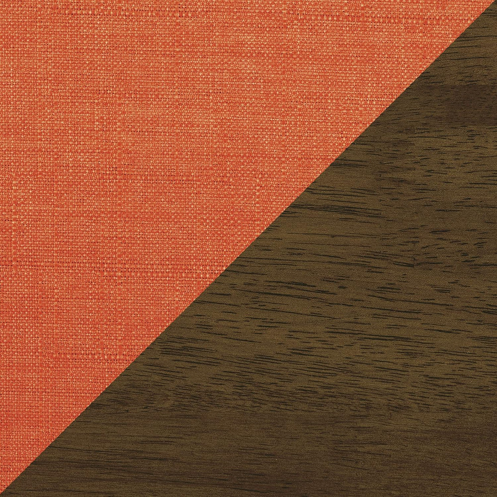 Lexicon Mid Century Modern Accent Chair with Walnut Wood Frame, Orange