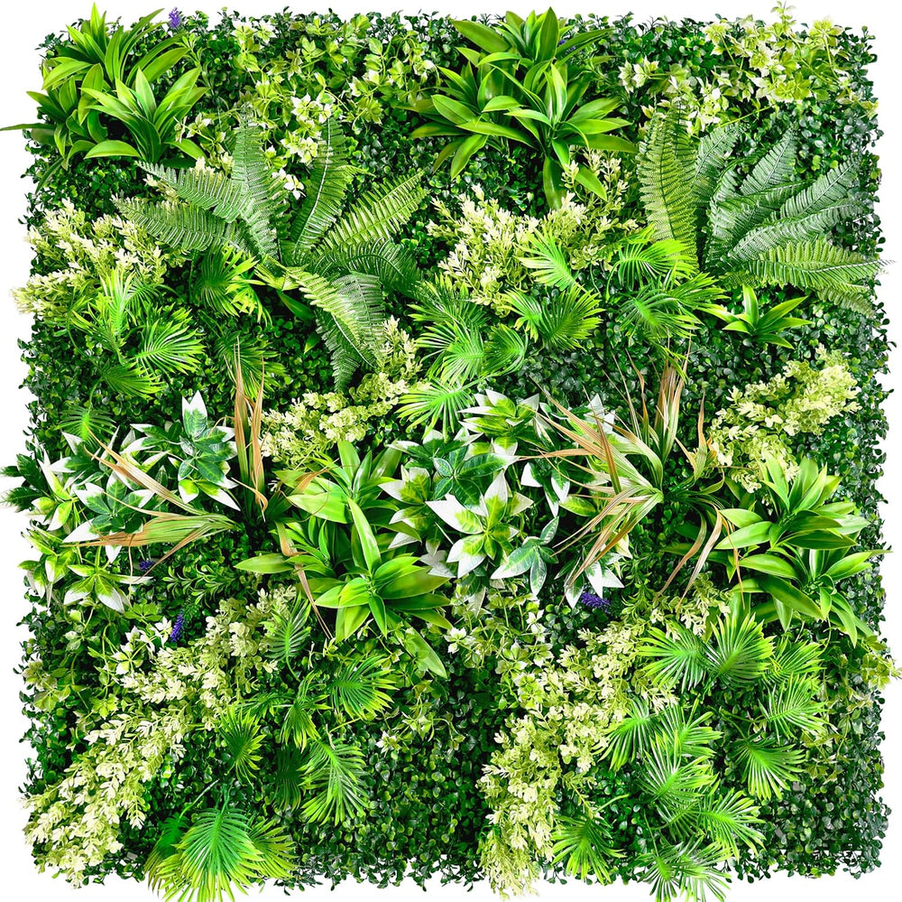 TTTM 12 Pieces of 20"x20": UV-Anti Artificial Boxwood Grass Wall Pa...
