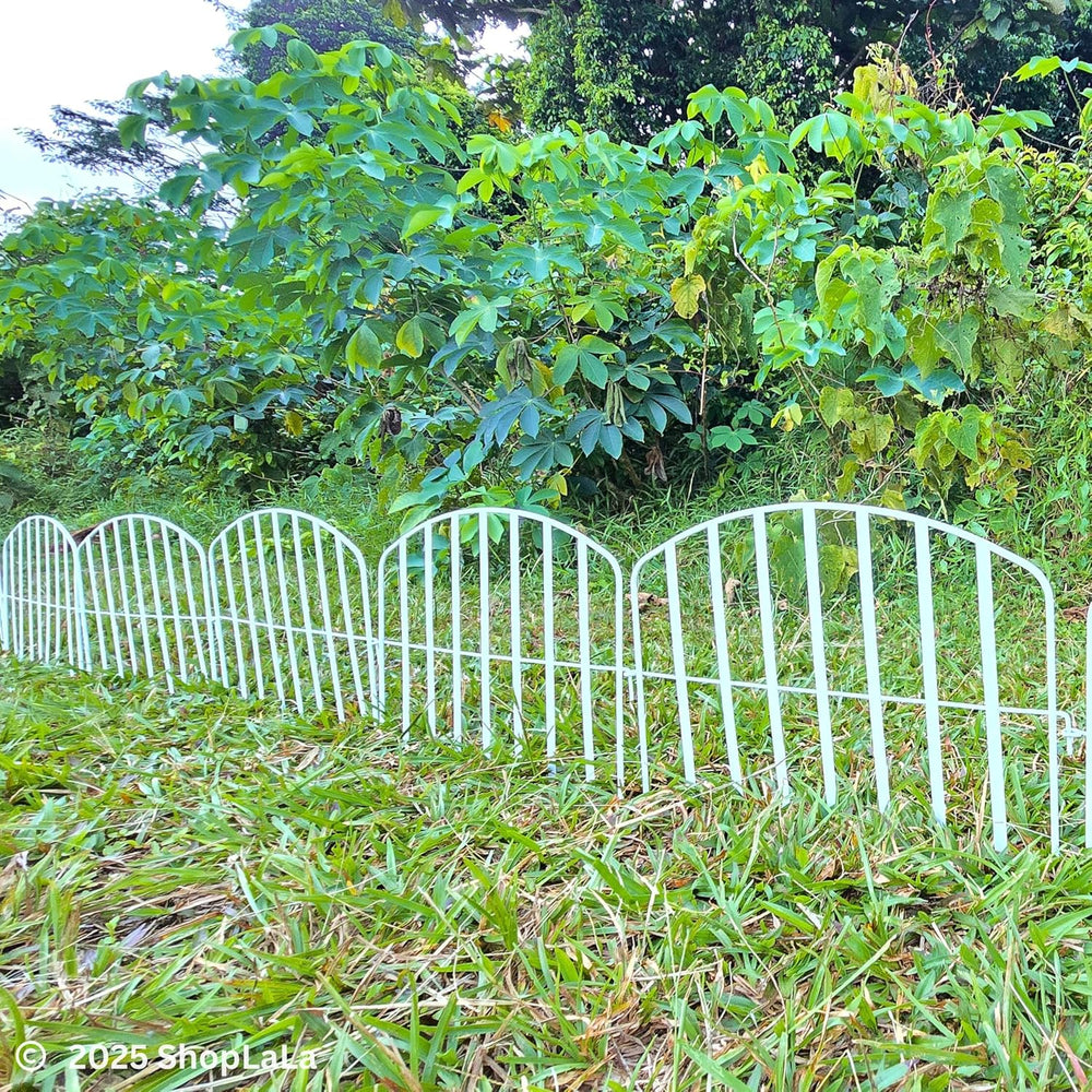 ShopLaLa Decorative Fence (10 Panels) 13in(L) x 16.5in(H) Rustproof White Met...