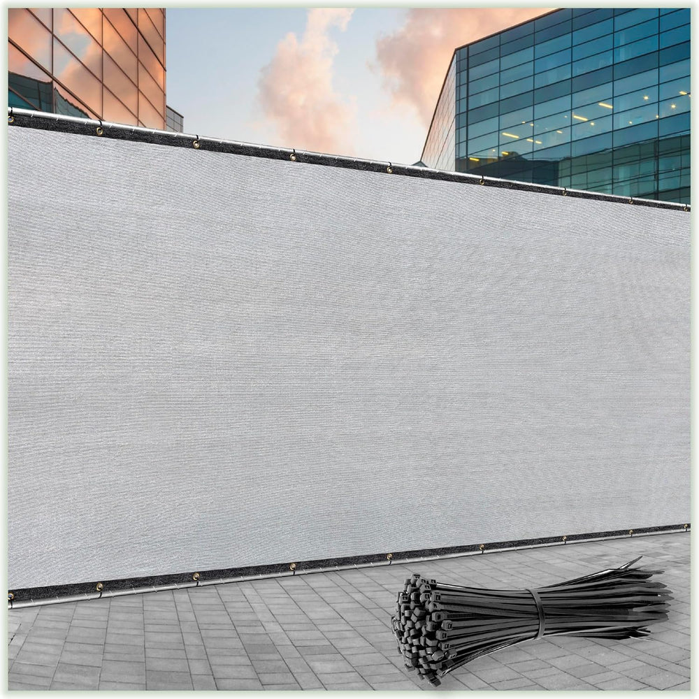Colour Tree 6' x 24' Gray Fence Privacy Screen, 90% Blockage Windscreen