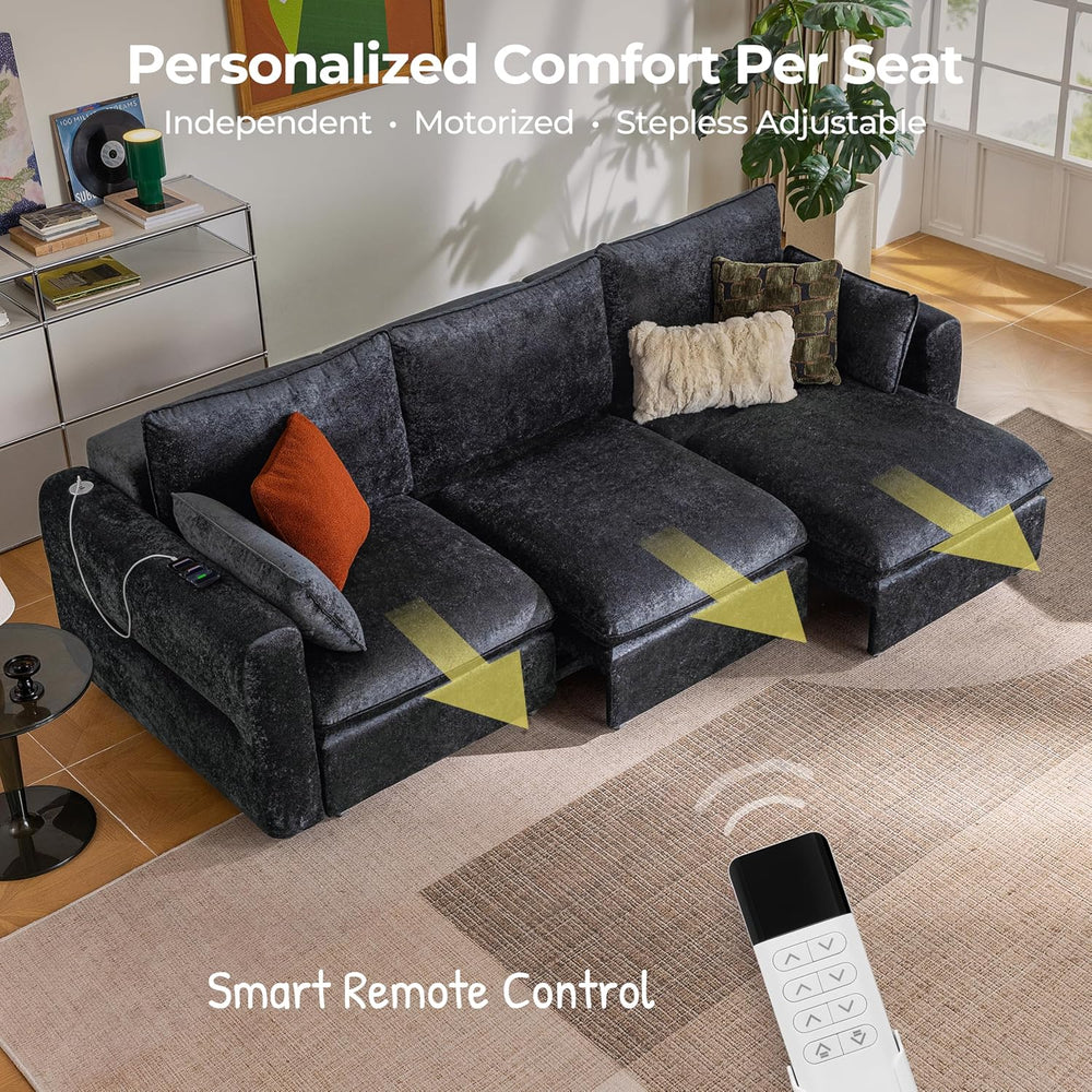 103" Electric Pull Out Sleeper Sofa Bed, 2in1 Power Extendable Couch Bed