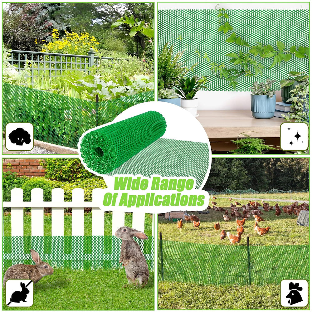 Plastic Chicken Wire Mesh,15.7in x 40FT Green Plastic Netting Fence