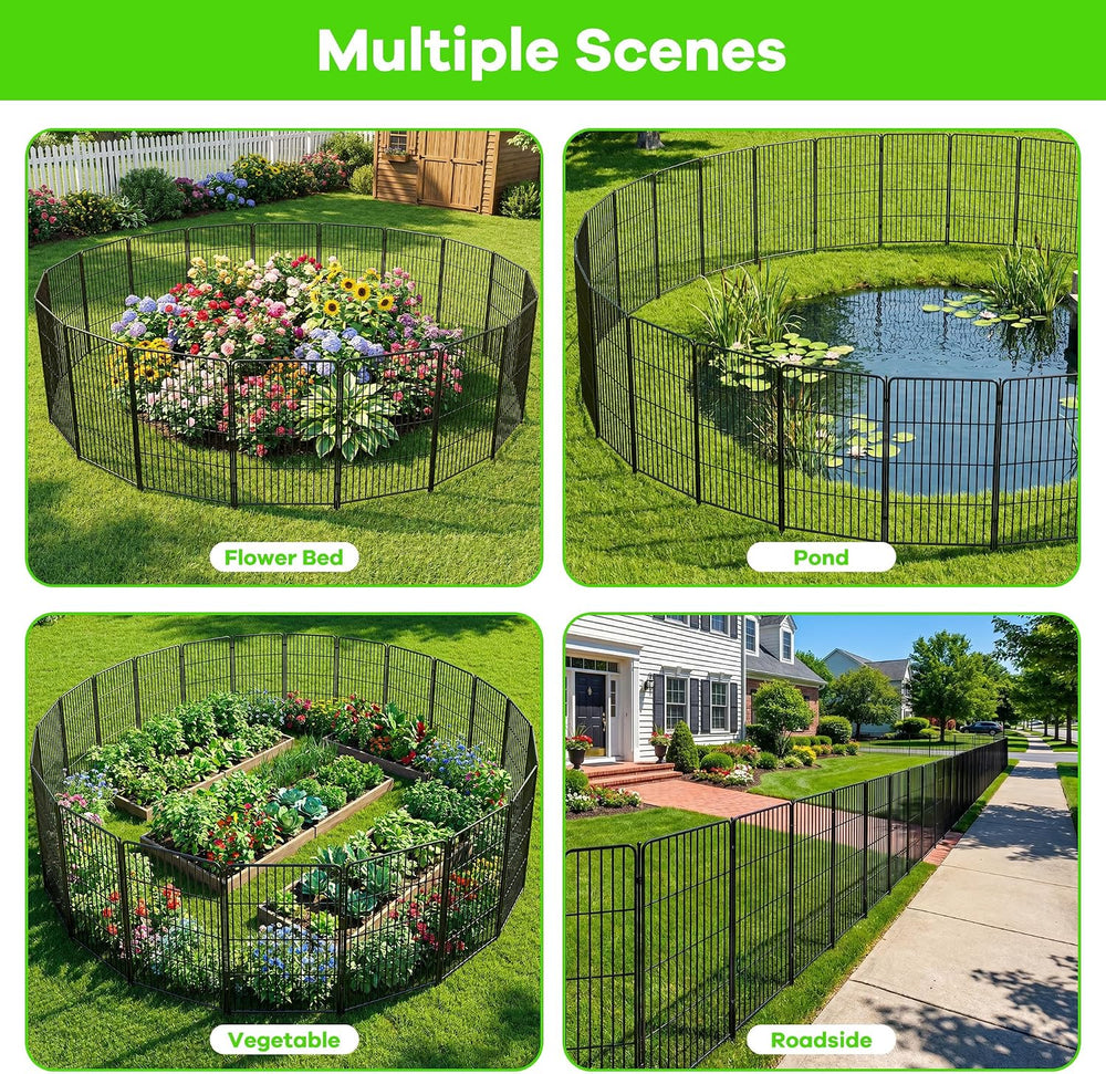 Garvee Garden Fence, 36in(H) x 22.1ft 10 Pack Garden Fencing Animal Barrier