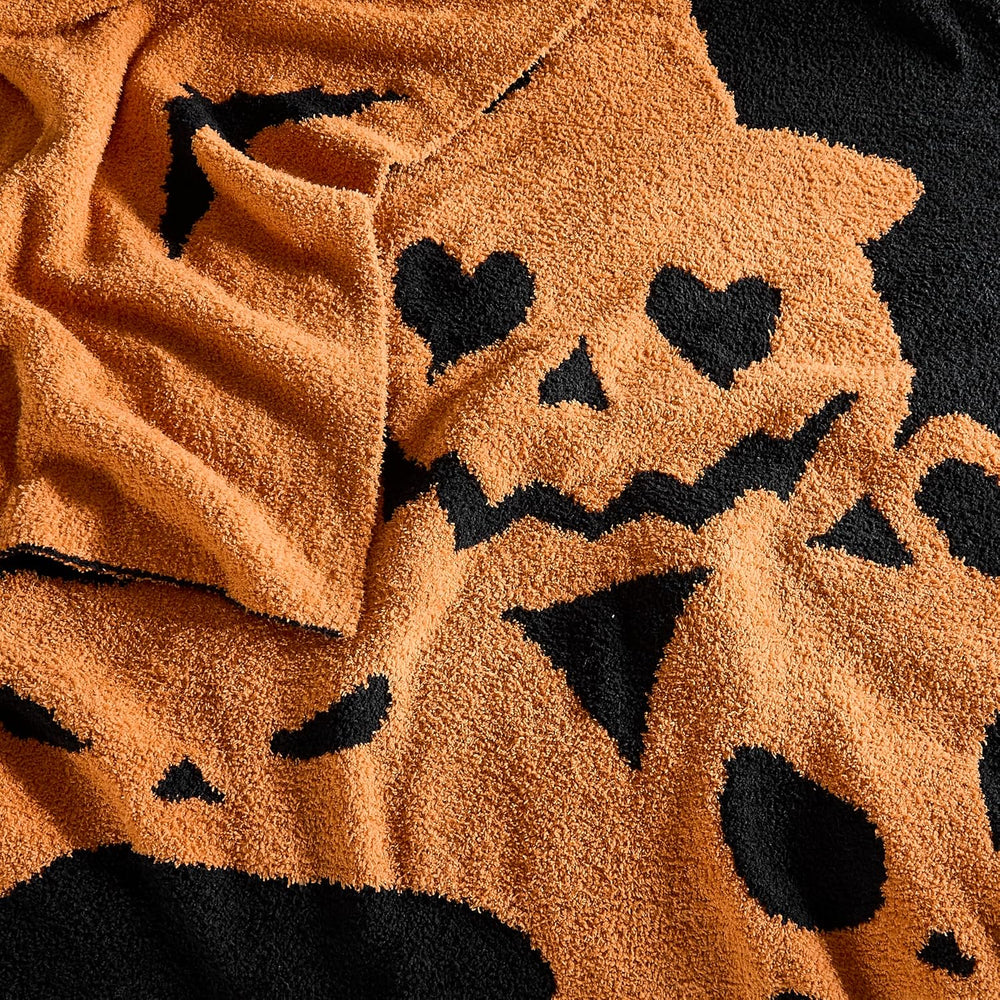 WDCOZY Halloween Throw Blanket Reversible Super Soft Knitted Blankets for Cou...