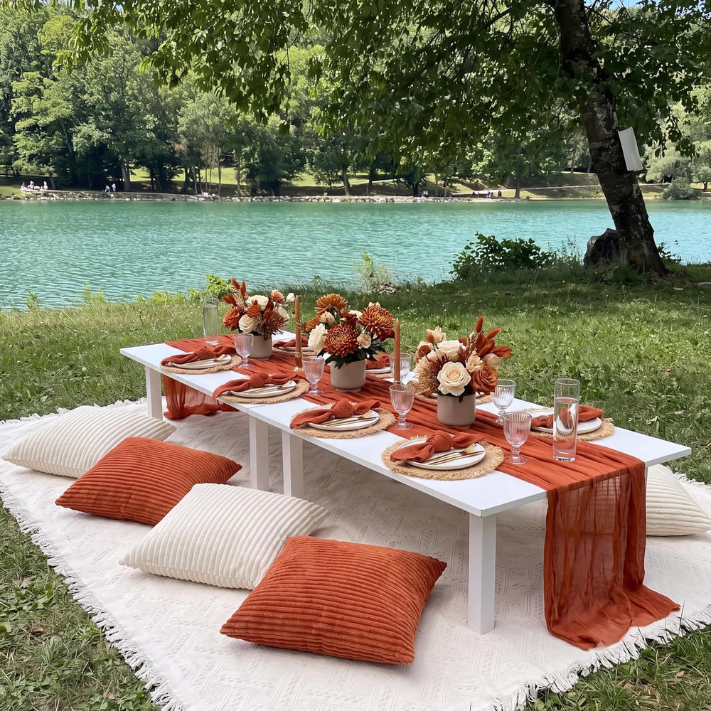 14 Pack Extra Large Terracotta Picnic Blanket Kit 91x71'' Outdoor Fal...