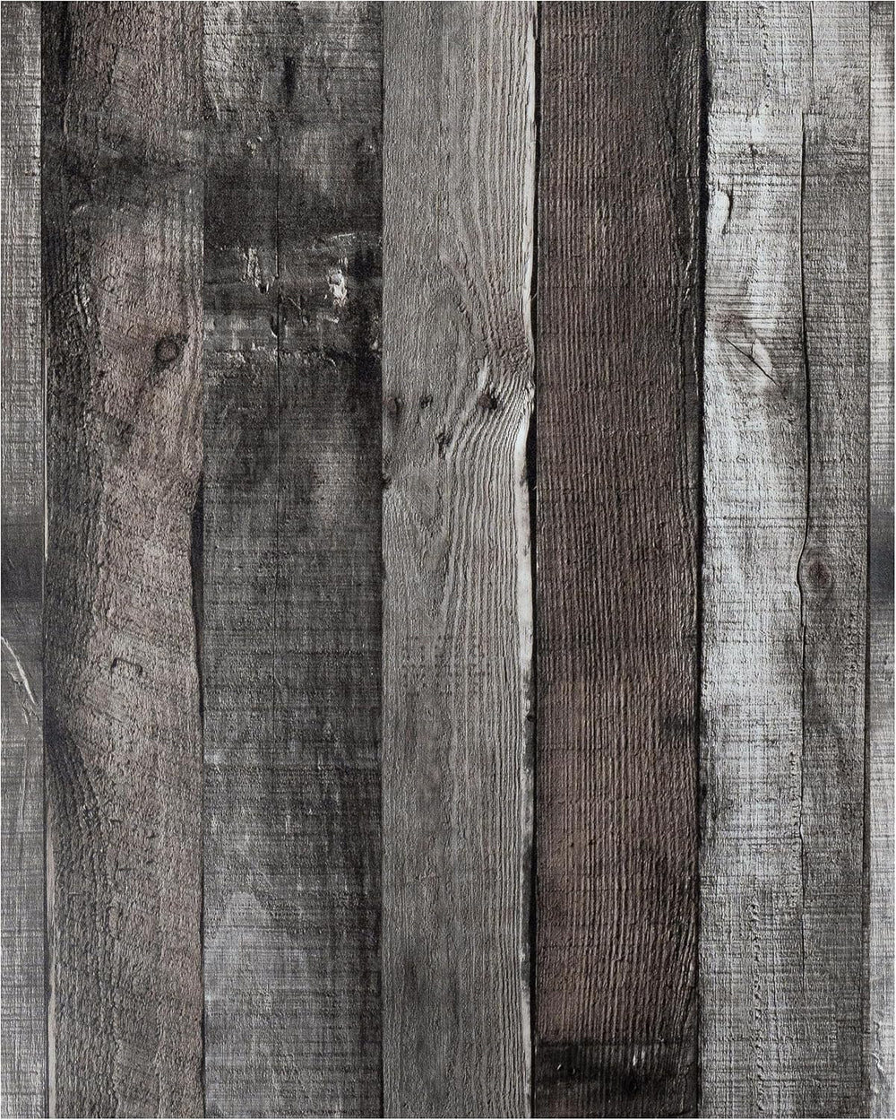 Yun-aeon Natural Wood-Dark Grey Contact Paper Peel and Stick Wallpaper