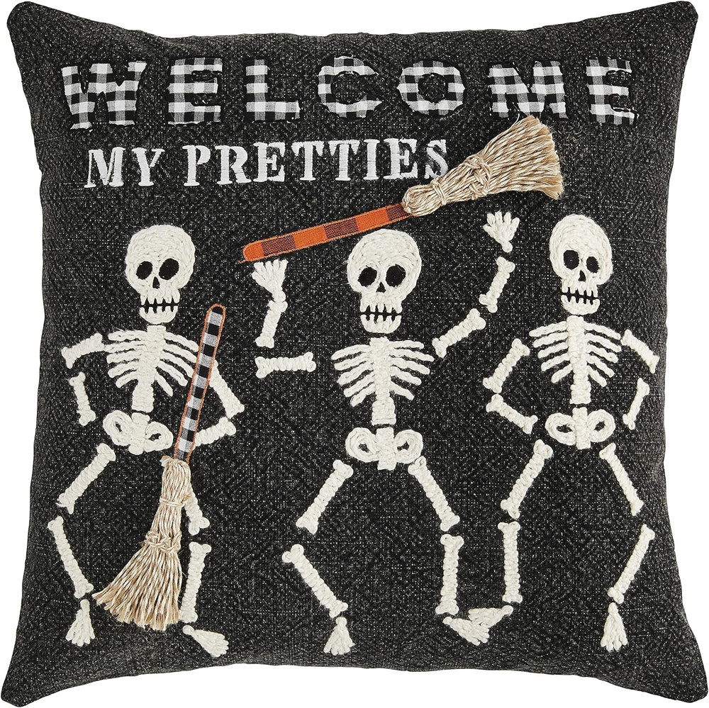 Mud Pie Halloween Appliqué Pillow, Welcome My Pretties