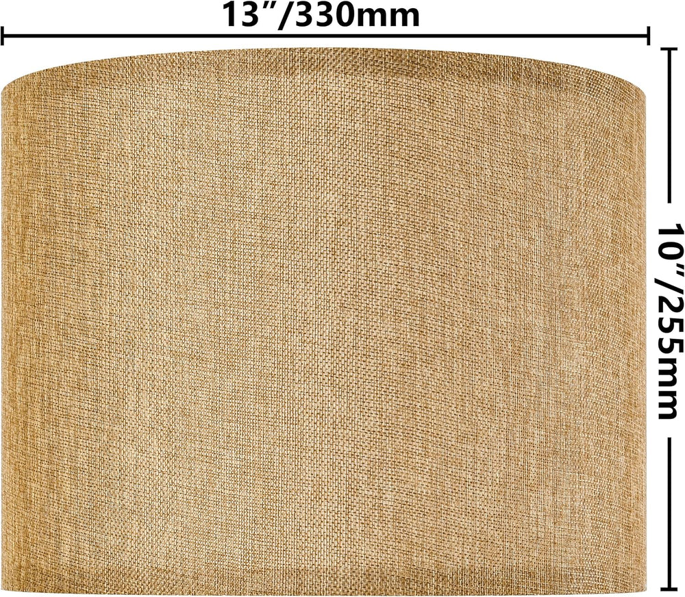 GO&SO Set of 2 Brown Medium Drum Lamp Shades 13" Top x 13" Bott...