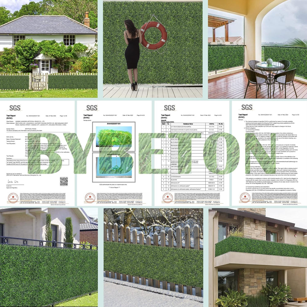 Bybeton 60"x120"(50sqft) Ultra-Dense Boxwood UV Privacy Fence