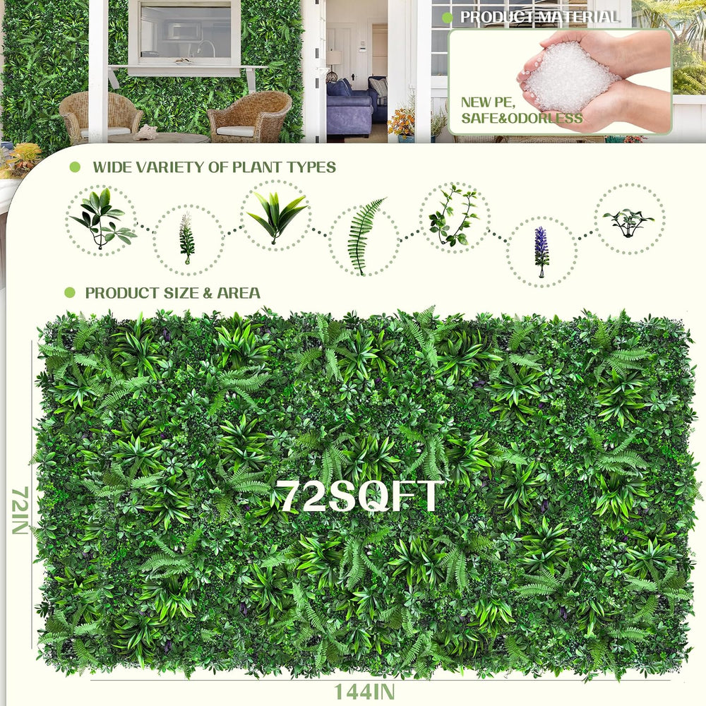 TTTM Artificial Greenery Boxwood Leaf Roll Panels: 72"x144" (72 SQFT)