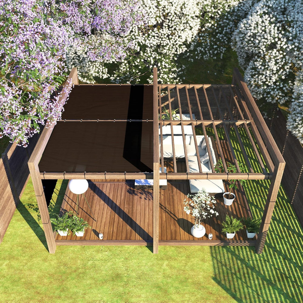 Colour Tree 4' x 12' Brown Fence Privacy Screen, 90% Blockage Windscreen
