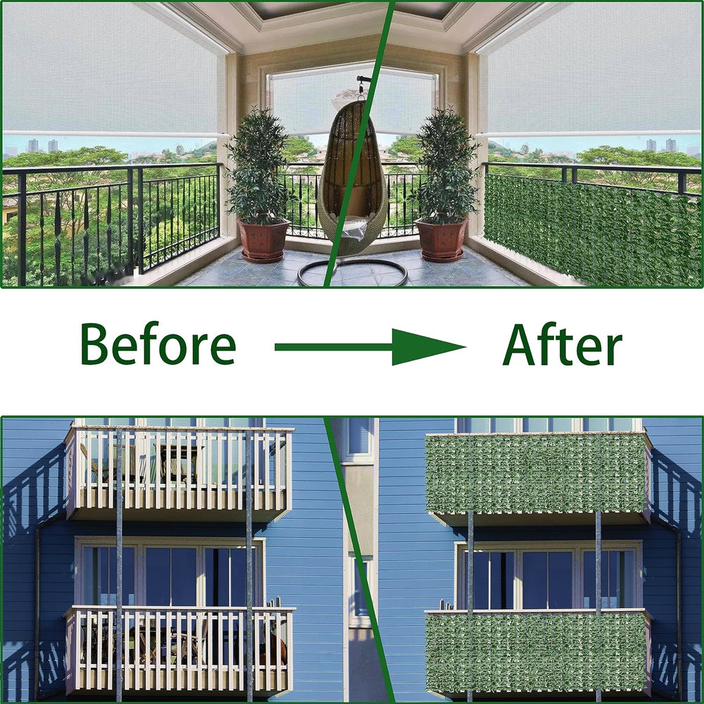 ODTORY Artificial Ivy Privacy Screen Fence Panel, Green 4 FT X 20 FT