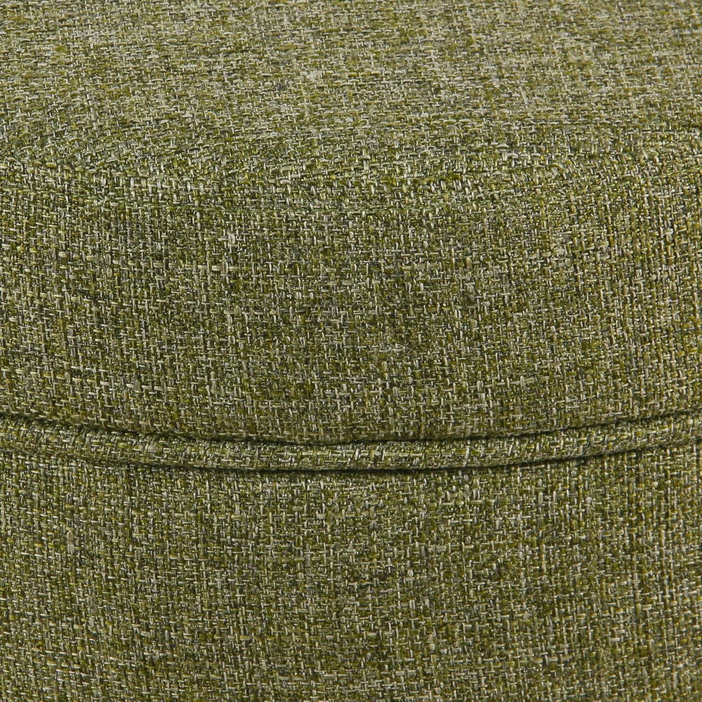 HomePop 19" Round Storage Ottoman - Green Tweed