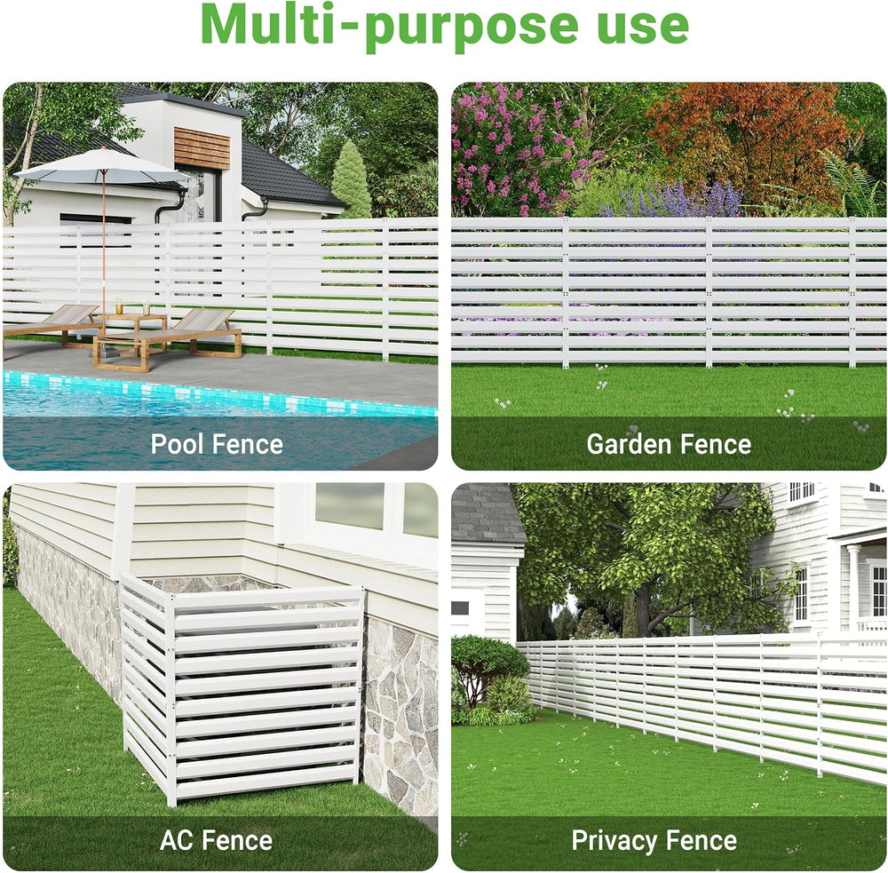 BESFUR 42" H x 38" W Metal Privacy Fence Panels for Outside, Decora...