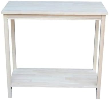 IC International Concepts, Portman Accent Table , Solid Real Wood, Sturdy Par...