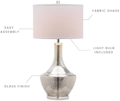 SAFAVIEH Mercury Table Lamp, 34.5" Modern Silver LIT4141A