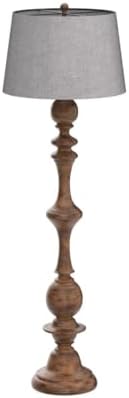 JONATHAN Y Taylor Candlestick Floor Lamp 67", Brown Wood Finish